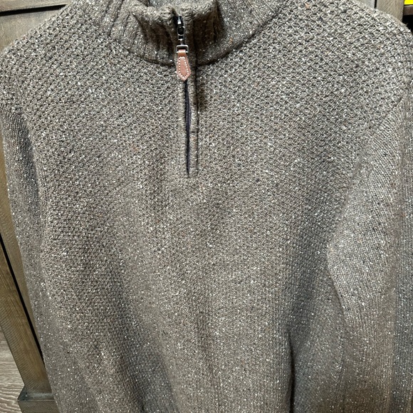 Men's Italian wool blend Sweater with Half-Zip - Picture 2 of 6